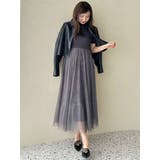 チュールドッキングオープンショルダーワンピース | MERCURYDUO | 詳細画像7 