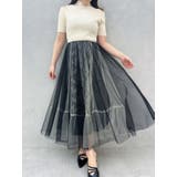 チュールドッキングオープンショルダーワンピース | MERCURYDUO | 詳細画像8 