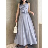 アイスブルー | ビックリボンタイプライターワンピース | MERCURYDUO