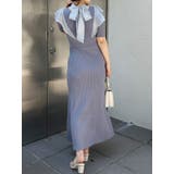 2WAYオーガンジードッキングラッフルニットワンピース | MERCURYDUO | 詳細画像9 