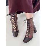 ブラウン | レースアップメッシュブーツ | MERCURYDUO