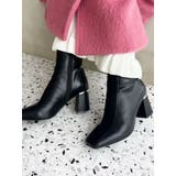 ブラック | メタルパーツダブル切り替えスクエアトゥブーツ | MERCURYDUO