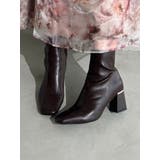 ダークブラウン | メタルパーツダブル切り替えスクエアトゥブーツ | MERCURYDUO