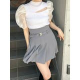 オフホワイト | 2WAY異素材パフスリーブカットアウトニット | MERCURYDUO