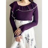 パープル | アシメランダムラッフルコンパクトニット | MERCURYDUO