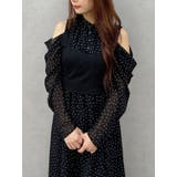 ブラック | オープンショルダービスチェドッキングワンピース | MERCURYDUO