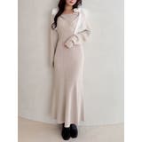 2WAYショルダーリボンマーメイドニットワンピース | MERCURYDUO | 詳細画像1 