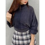 グレー | ボトルネックミニシャギーロングスリーブニット | MERCURYDUO