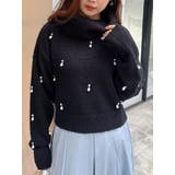 ブラック | ドロップパールニット | MERCURYDUO