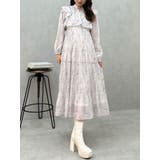 花柄プリーツティアードワンピース | MERCURYDUO | 詳細画像1