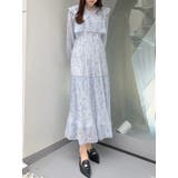 花柄プリーツティアードワンピース | MERCURYDUO | 詳細画像2