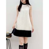 バイカラーレースプリーツミニワンピース | MERCURYDUO | 詳細画像10 