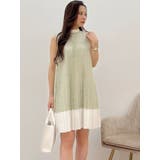 バイカラーレースプリーツミニワンピース | MERCURYDUO | 詳細画像12 