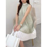 バイカラーレースプリーツミニワンピース | MERCURYDUO | 詳細画像2 