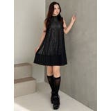 バイカラーレースプリーツミニワンピース | MERCURYDUO | 詳細画像3 