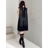 バイカラーレースプリーツミニワンピース | MERCURYDUO | 詳細画像4 