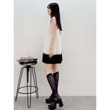 バイカラーレースプリーツミニワンピース | MERCURYDUO | 詳細画像7 