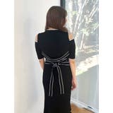 配色クロスリボンニットワンピース | MERCURYDUO | 詳細画像9 