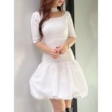 オフホワイト | バルーンドッキングミニニットワンピース | MERCURYDUO