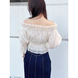 2WAYオフショル五分袖シャーリングブラウス | MERCURYDUO | 詳細画像34 