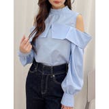 アイスブルー | オフショルダーボリュームスリーブブラウス | MERCURYDUO