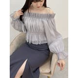 ラベンダー | 2WAYオフショルシャーリングブラウス | MERCURYDUO