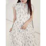 オフホワイト | ラッフルプリーツティアードワンピース | MERCURYDUO