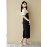 3WAY配色ストラップバッククロスハーフスリーブワンピース | MERCURYDUO | 詳細画像11 