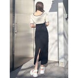 3WAY配色ストラップバッククロスハーフスリーブワンピース | MERCURYDUO | 詳細画像17 