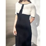 3WAY配色ストラップバッククロスハーフスリーブワンピース | MERCURYDUO | 詳細画像18 