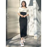 3WAY配色ストラップバッククロスハーフスリーブワンピース | MERCURYDUO | 詳細画像19 