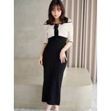 3WAY配色ストラップバッククロスハーフスリーブワンピース | MERCURYDUO | 詳細画像2 