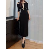 3WAY配色ストラップバッククロスハーフスリーブワンピース | MERCURYDUO | 詳細画像22 