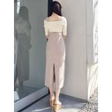 3WAY配色ストラップバッククロスハーフスリーブワンピース | MERCURYDUO | 詳細画像32 