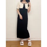 3WAY配色ストラップバッククロスハーフスリーブワンピース | MERCURYDUO | 詳細画像40 