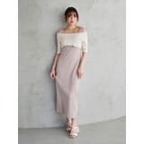 ベージュ | 3WAY配色ストラップバッククロスハーフスリーブワンピース | MERCURYDUO