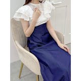 オフホワイト | シアーチェックラッフルドッキングワンピース | MERCURYDUO