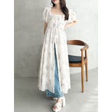 アイボリー | ボタニカルフラワー2WAYシャーリングワンピース | MERCURYDUO