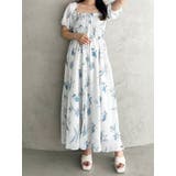 グレー | ボタニカルフラワー2WAYシャーリングワンピース | MERCURYDUO