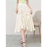 オフホワイト | ギャザリングフレアスカート | MERCURYDUO