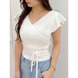 カシュクールラッフルコンパクトニット | MERCURYDUO | 詳細画像1 