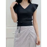 カシュクールラッフルコンパクトニット | MERCURYDUO | 詳細画像2 