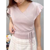 ベージュ | カシュクールラッフルコンパクトニット | MERCURYDUO