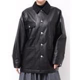 ブラック | 【OUNNOUN】フェイクレザーカバーオール | MERCURYDUO