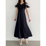 インディゴ | 2WAYシアーラッフルドッキングワンピース | MERCURYDUO