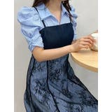 ダブルカラービスチェドッキングパワショルシャツワンピース | MERCURYDUO | 詳細画像43
