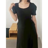 ブラック | サイドレースアップカットワンピース | MERCURYDUO