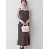 ブラウン | フェイクスエードアシメドレープキャミワンピース | MERCURYDUO