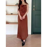 ダークブラウン | サテンキャミナローワンピース | MERCURYDUO