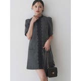 グレー | バイカラーレースミニワンピース | MERCURYDUO